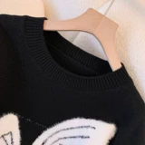 Ретро японский милый плюшевый трикотажный кролик, расширенный свитер, бюстгальтер-топ, изысканный стиль, оверсайз