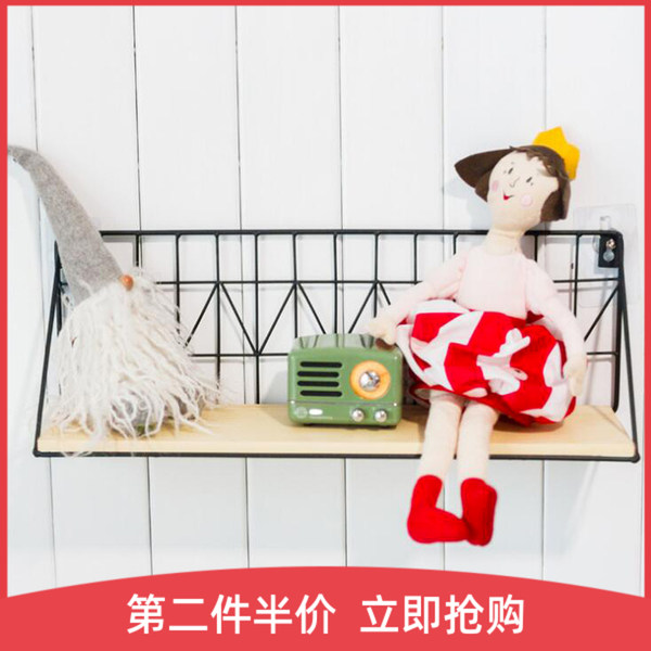 Творческий метоп железо настенный нордический простой дерево слово доска стеллажи хранение хранение корзина декоративный сетка