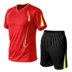 Lỏng cộng với phân bón XL thể thao nhanh khô mỏng ngắn tay cầu lông phù hợp với nam mùa hè tập thể dục chạy quần áo thoáng khí Bộ đồ