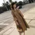 2018 mùa xuân và mùa thu mới kaki áo gió của phụ nữ phần dài trumpet tay áo trên đầu gối lỏng Hồng Kông gió chic áo khoác Trench Coat