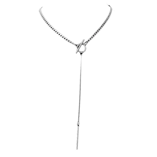 Модное универсальное ожерелье из нержавеющей стали, цепь с кисточками, цепочка до ключиц, в корейском стиле, не выцветает