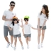 Cha mẹ và con mặc mùa hè 2018 gia đình mới của ba mẹ và con gái nữ kích thước lớn ngắn tay t- shirt gia đình nhà thiết lập