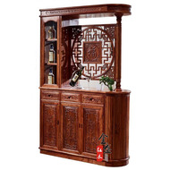 Mahogany đồ nội thất phòng khách màn hình phân vùng rượu vang tủ lớp rosewood Hedgehog rosewood gỗ rắn lối vào hội trường tủ Duobao Pavilion