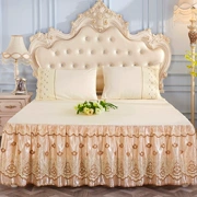 Ren giường váy mảnh duy nhất màu rắn Châu Âu Công Chúa trải giường Simmons trượt bảo vệ bìa 1.8m2.0 m giường váy