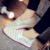 Mùa xuân mới cũ Bắc Kinh giày vải giày của phụ nữ giày phẳng miệng duy nhất nông miệng một bàn đạp một giản dị giày mẹ giày làm việc áo công sở đẹp Mùa xuân