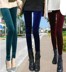 Xuân 2018 mới nhung vàng chín điểm quần legging mỏng mặc chân nhỏ co giãn quần dài eo cao đã mỏng nữ quần jean lửng nữ Khởi động cắt