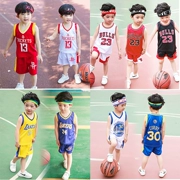 Trẻ em của nhanh khô quần áo phù hợp với vest không tay jersey mùa hè cậu bé cậu bé lớn thể thao cậu bé quần áo bóng rổ hai mảnh