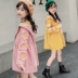Áo khoác bé gái mùa xuân và mùa thu Cô gái Hàn Quốc trong phần dài 2019 áo khoác ngoài trẻ em lớn mới cho công chúa áo gió công chúa - Áo khoác