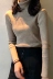 Thu đông 2018 phiên bản Hàn Quốc mới của các mẫu cơ bản màu rắn hoang dã học sinh dệt kim áo khoác cao cổ áo len dài tay áo khoác nữ áo cardigan nữ dáng dài Áo len