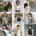 Mùa hè Hàn Quốc ulzzang retro thời trang yếm trong nữ đoạn ngắn Slim hoang dã top áo sơ mi sinh viên áo vest nữ Áo ba lỗ