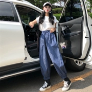 Thời trang giản dị phù hợp với nữ mùa hè 2018 mới của Hàn Quốc ulzzang lỏng vest t-shirt + denim quần âu thủy triều