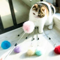 Вязаная кошка колокол бадминтона дразнить кошачьи палочка конфеты шикарный шарик милый кошачий шлюш дразнил игрушки игрушки для кошки дразнящие кошачьи