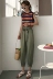 Đặt nữ mùa hè mới của Hàn Quốc phiên bản của tự trồng sọc đan áo + ren cao eo quần chân chín điểm quần âu Bộ đồ