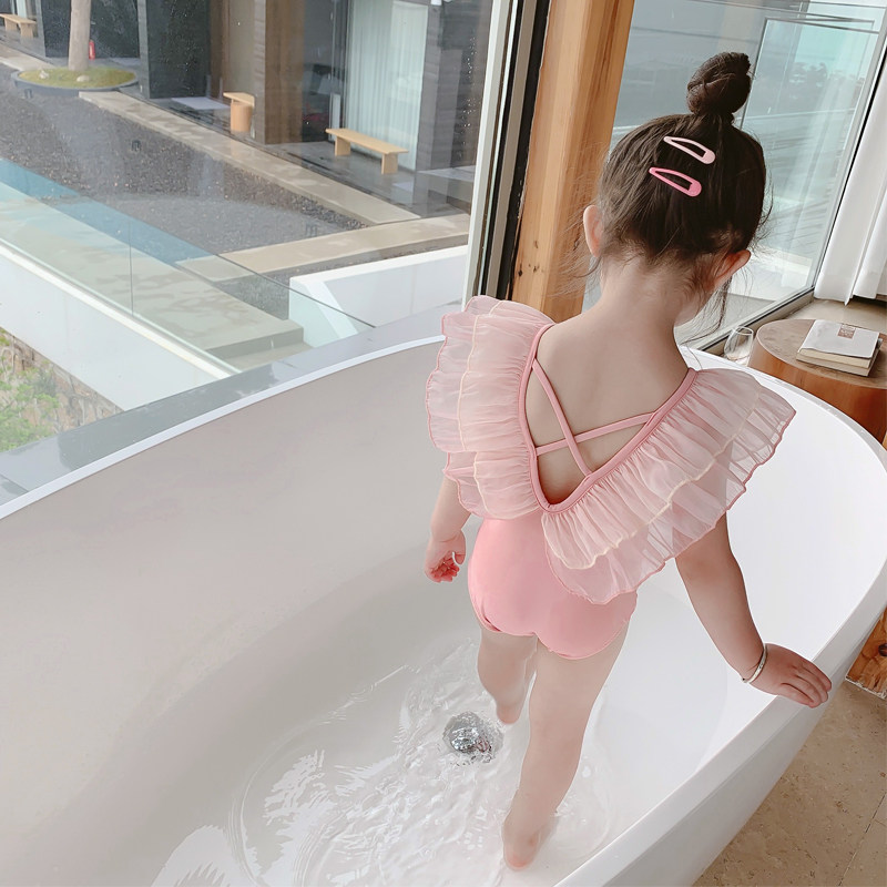 Women's children's clothing summer new children's swimsuit female baby foreign style summer swimming bikini 1-2-3-4-5-6 years old