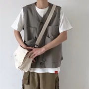 Oversize lỏng Mỹ retro trung tính nam và nữ BF cá tính mặc vest vest vest Nhật Bản retro - Dệt kim Vest