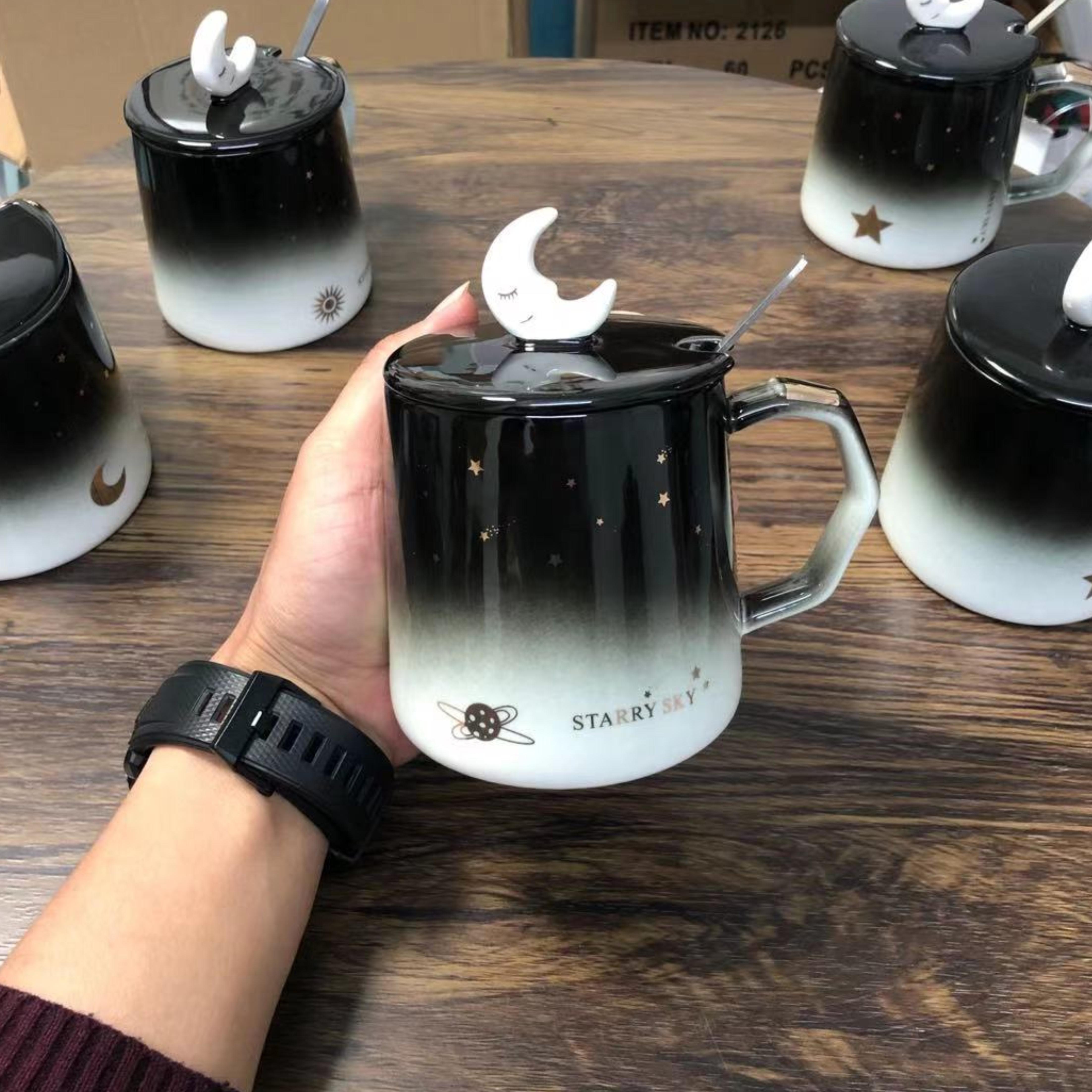Star Cup & UniverseCartoon ceramics Girlish heart unicorn Mug Water cup female With cover originality trend office lovers powder Unicorn