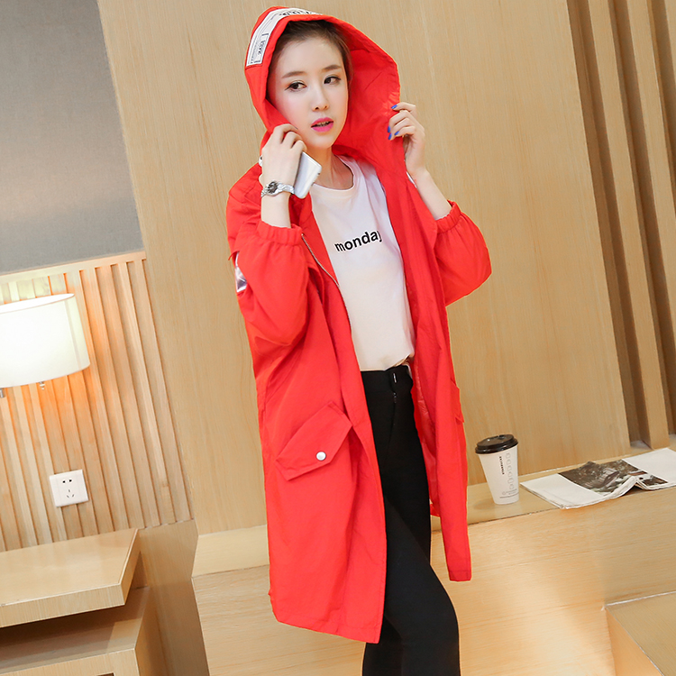 实拍2018夏季新款中长款防晒衣学生宽松bf外