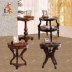 Phong cách châu Âu và Mỹ Phong cách nội thất gỗ rắn Trung Quốc sofa góc Địa Trung Hải bàn cà phê bàn ​​tròn bàn cà phê bên bàn cà phê - Bàn trà bàn trà ngồi bệt Bàn trà