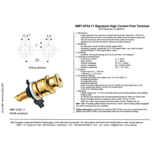 Оригинальная Германия WBT 0702.11 Golden Edition Fever Dinger