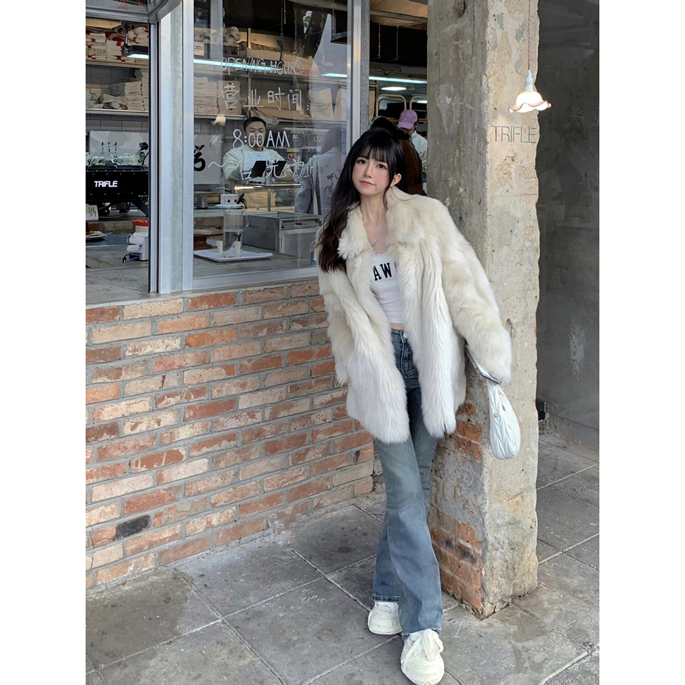 High-end Faux Fur Coat Women's Winter Elegant Socialite Mid-length ...