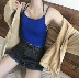 Mùa hè của phụ nữ Hàn Quốc phiên bản của cross-back lại Slim sling bên ngoài mặc dưới vẻ đẹp trở lại vest với ngực pad áo sơ mi ngắn quần thể thao nữ Áo ba lỗ