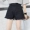 Mùa thu nữ phiên bản Hàn Quốc của quần short denim lưng cao hoang dã là quần ống rộng cạp cao thô đen quần jeans sinh viên nóng bỏng - Cộng với kích thước quần áo