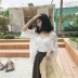 Mùa hè ăn mặc của phụ nữ Hàn Quốc phiên bản của đoạn dài nhỏ tươi lỏng tính khí ren kem chống nắng áo sơ mi voan áo blouse jacket coat Áo sơ mi chiffon ren