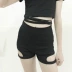 Hàn Quốc thời trang giản dị phù hợp với mùa hè phụ nữ ngắn nhỏ t- shirt + shorts + lõm hình dạng vành đai + cao eo váy Bộ đồ