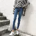 Mùa thu nữ phiên bản Hàn Quốc của quần skinny jeans thun đơn giản, quần lọt khe, quần dài, quần lửng thời trang nữ Quần jean