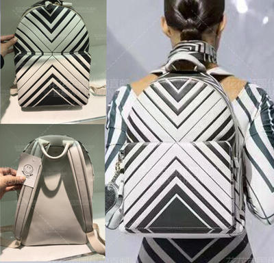 英国代购直邮正品anya hindmarch女士条纹撞色双肩包05.03