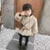 Áo khoác lông trẻ em của Yangyang mùa đông trẻ em nước ngoài nữ áo len nhung trẻ em 1-2-3 tuổi 4 - Áo khoác áo ấm cho bé Áo khoác