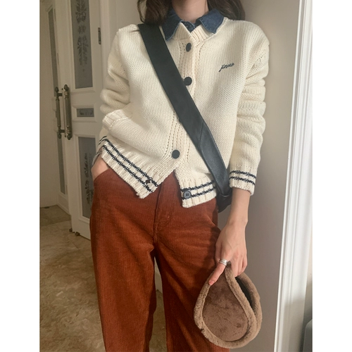 Хлопковая синяя осенняя рубашка, городской стиль