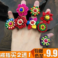 Trang sức nhẫn nữ ngón trỏ điều chỉnh cá tính sinh viên trang trí nhẫn dân tộc handmade hoa ban đầu phụ kiện nhỏ nhẫn cưới