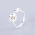 Nhật Bản và Hàn Quốc 925 nhẫn bạc nữ Sen dễ thương mạ bạc nụ hoa mở vòng điều chỉnh nhẫn ngón tay trỏ