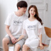 Mùa hè vài bộ đồ ngủ 100% cotton Hàn Quốc ngắn tay nightdress nam giới và phụ nữ mùa hè phần mỏng cotton loose home quần áo đồ bộ cho người 60 tuổi Cặp đôi