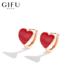 Красный оберег на день рождения в форме сердца, серьги, серебро 925 пробы, 2021 года