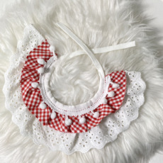 Шарф 猫咪狗狗口水巾小清新公主风布偶蓝白英短泰迪柯基蕾丝边围脖饰品