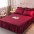 Hàn Quốc bông dày rắn một mảnh giường xù váy bedspread Simmons trải giường trượt 1.5m1.8 m - Váy Petti drap giường có viền Váy Petti