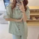 Myw#двойной короткий кардиган желтый синий сетка