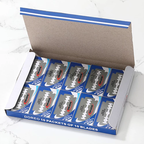 Бритва из нержавеющей стали, двусторонное старомодное лезвие, 10 штук