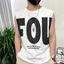 Áo vest thể thao cotton thủy thủ thương hiệu cá tính hip hop không tay áo thun vest mùa hè nam in cổ tròn phần lỏng lẻo - Áo vest cotton áo khoác vest nam mỏng Áo vest cotton