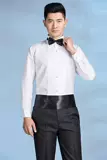 Белый костюм, рубашка, мужская галстук-бабочка, одежда