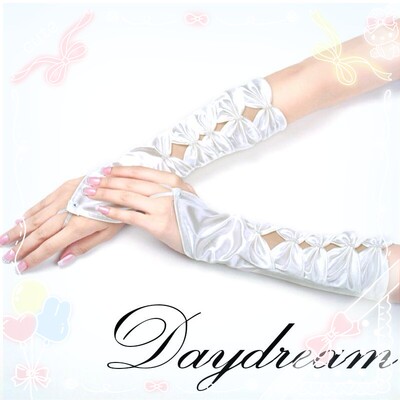 taobao agent Japanese soft sister forest, Princess Lolita, take pictures of literary hollow satin sleeve gloves