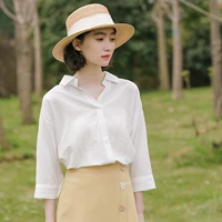 Белый бюстгальтер-топ, сексуальная летняя рубашка, в корейском стиле, свободный крой