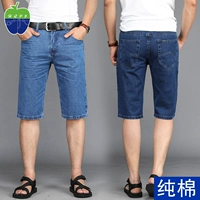 Apple, хлопковые джинсы, шорты, тонкие штаны, для среднего возраста, свободный прямой крой