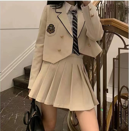 Студенческая юбка в складку, весенний комплект, японский костюм, 2023 года, по фигуре, 3 предмета