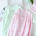 Mùa xuân và mùa thu gạc cotton quần áo mùa hè Phụ nữ mang thai Bộ đồ ngủ sau sinh cho con bú V-cổ thoáng khí nha. - Giải trí mặc / Mum mặc quần áo bầu đẹp Giải trí mặc / Mum mặc