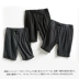 Retro phù hợp với quần short nam quần phần mỏng treo lên vải xếp li quần nam Nhật Bản sọc dọc vành đai năm quần nam