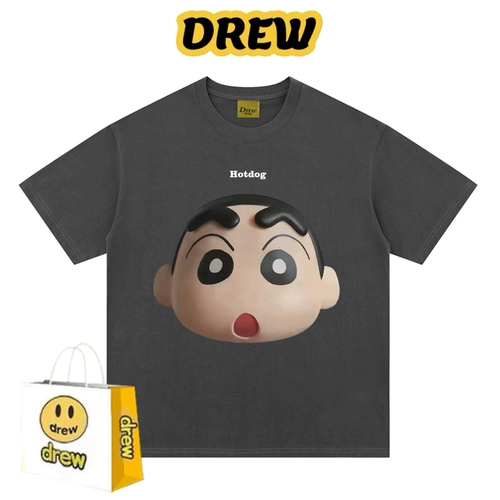 Мультяшная дизайнерская брендовая футболка с коротким рукавом подходит для мужчин и женщин для влюбленных, в американском стиле, тренд сезона, свободный крой