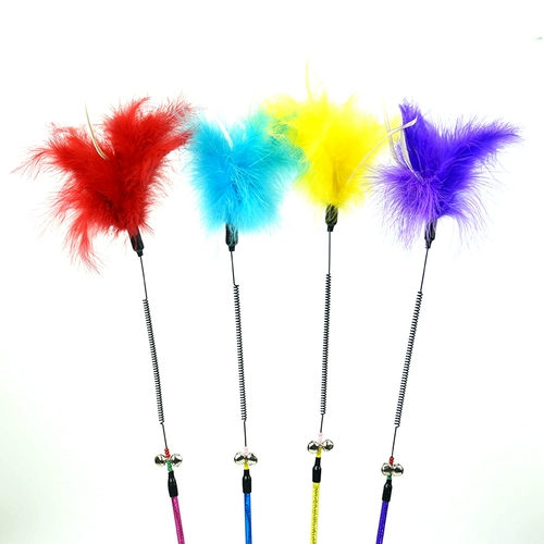 Bell Feather Long Pole дразнить кошачьи палочка милая кошачья кошачья игрушка кота в котят